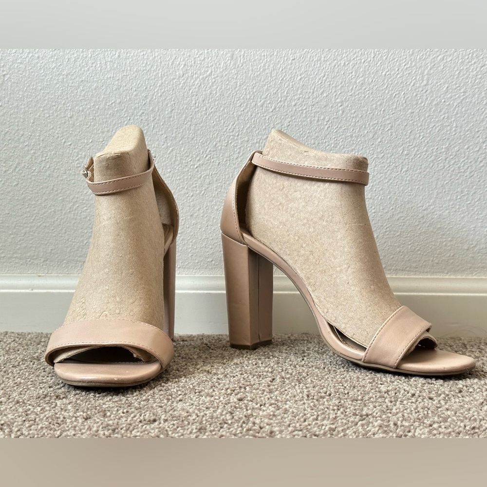 Brash open toe high heels. Size 8 1/2. Nude color.